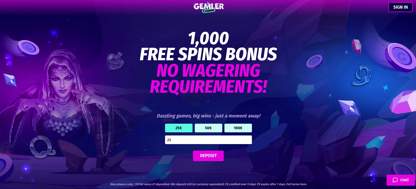 Gemler Casino slotlobby med spelkatalog